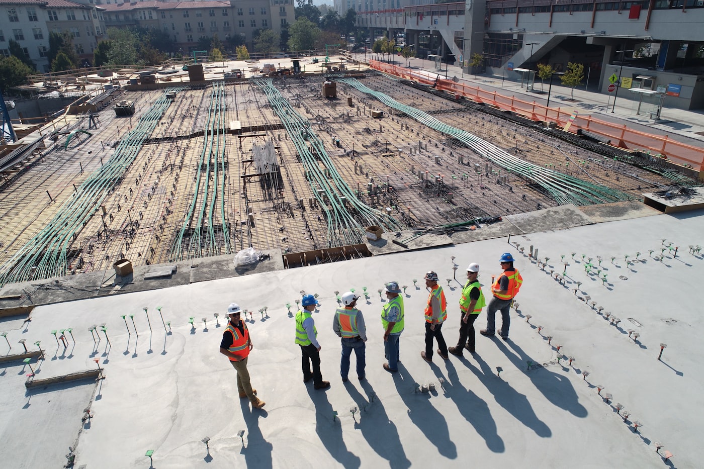 Construction site viewed from above